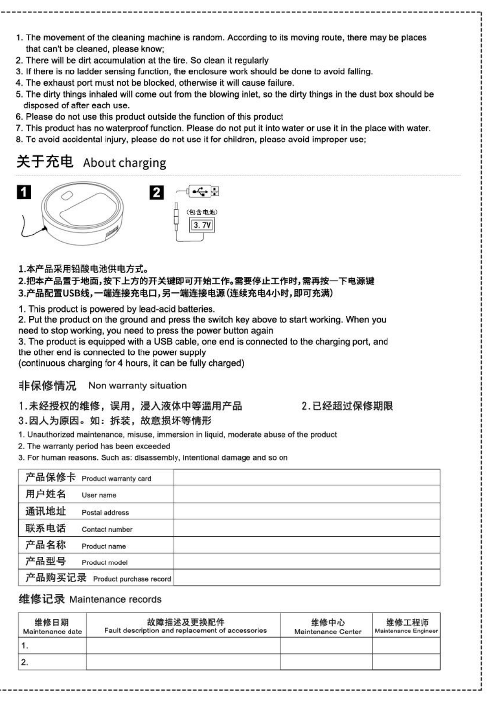 Vital Robot Vacuum Owner's Manual page 3